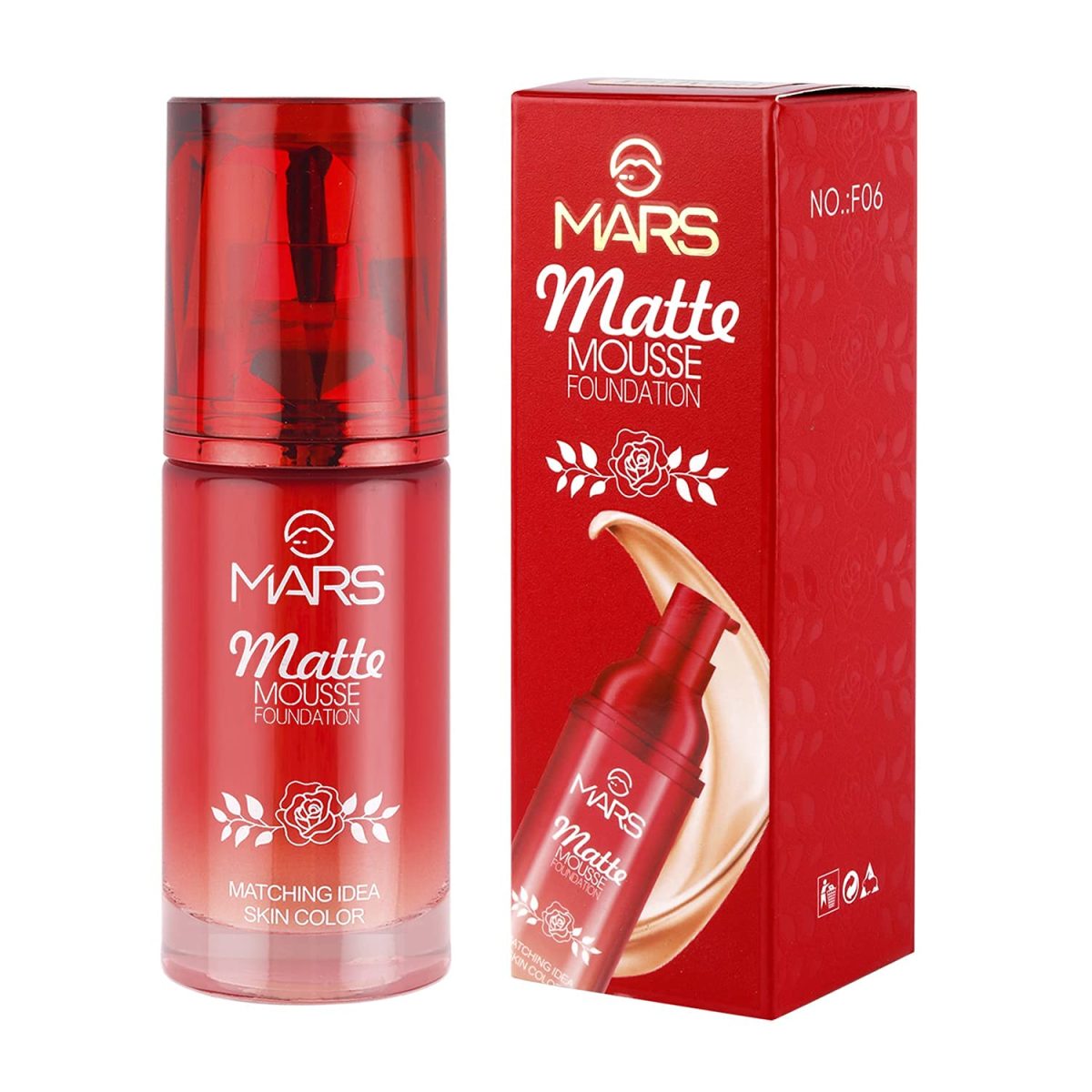 Matte Mousse Foundation Light Weight Waterproof F06 60ml (Shade 101-Ivory)(Pack of 1)