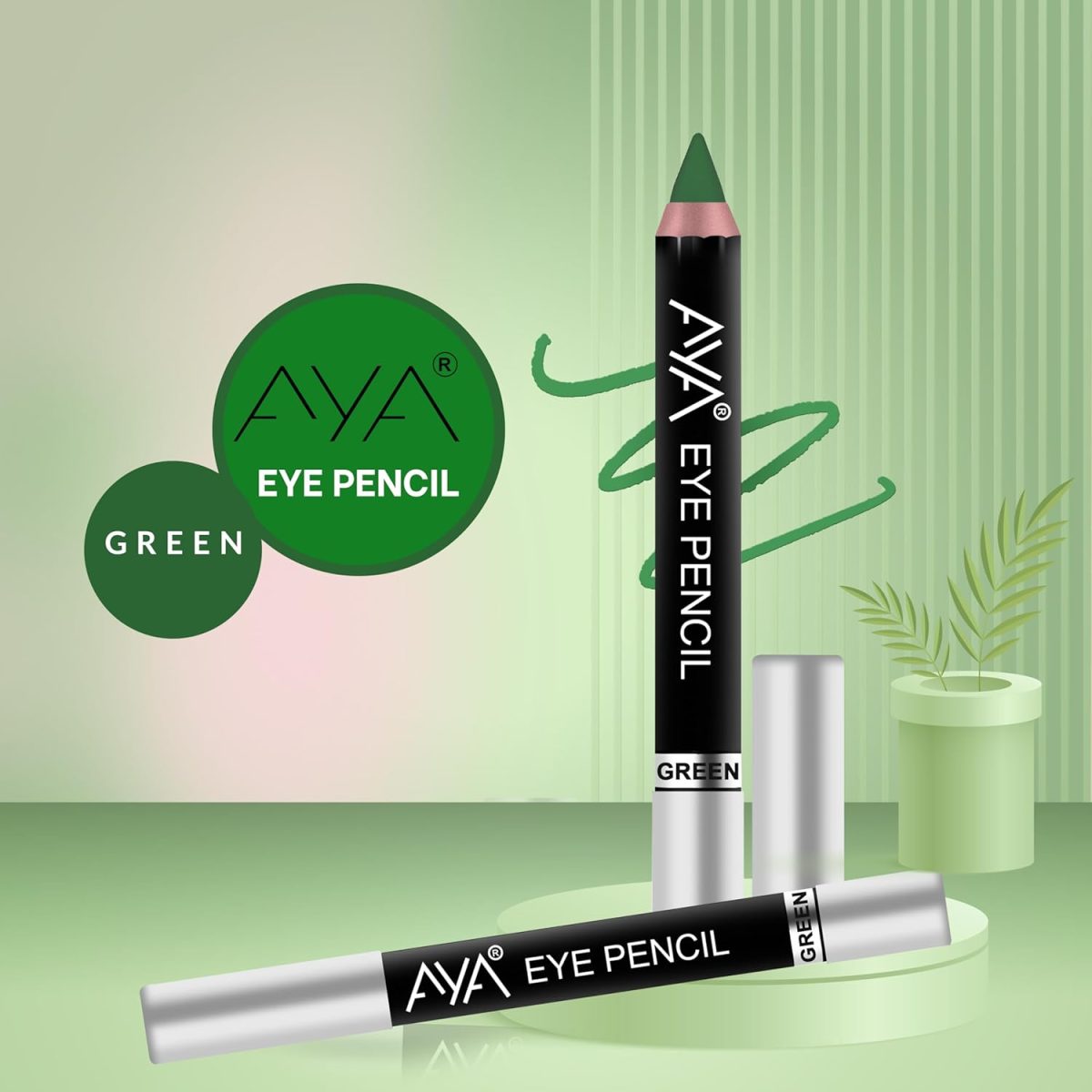 AYA Eye Pencil for Kajal/Eyeliner, Set of 6 (Black, Blue, Brown, Green, Golden and Silver) | Glides Smoothly | Creamy Smooth Formula | Light Weight - Image 6