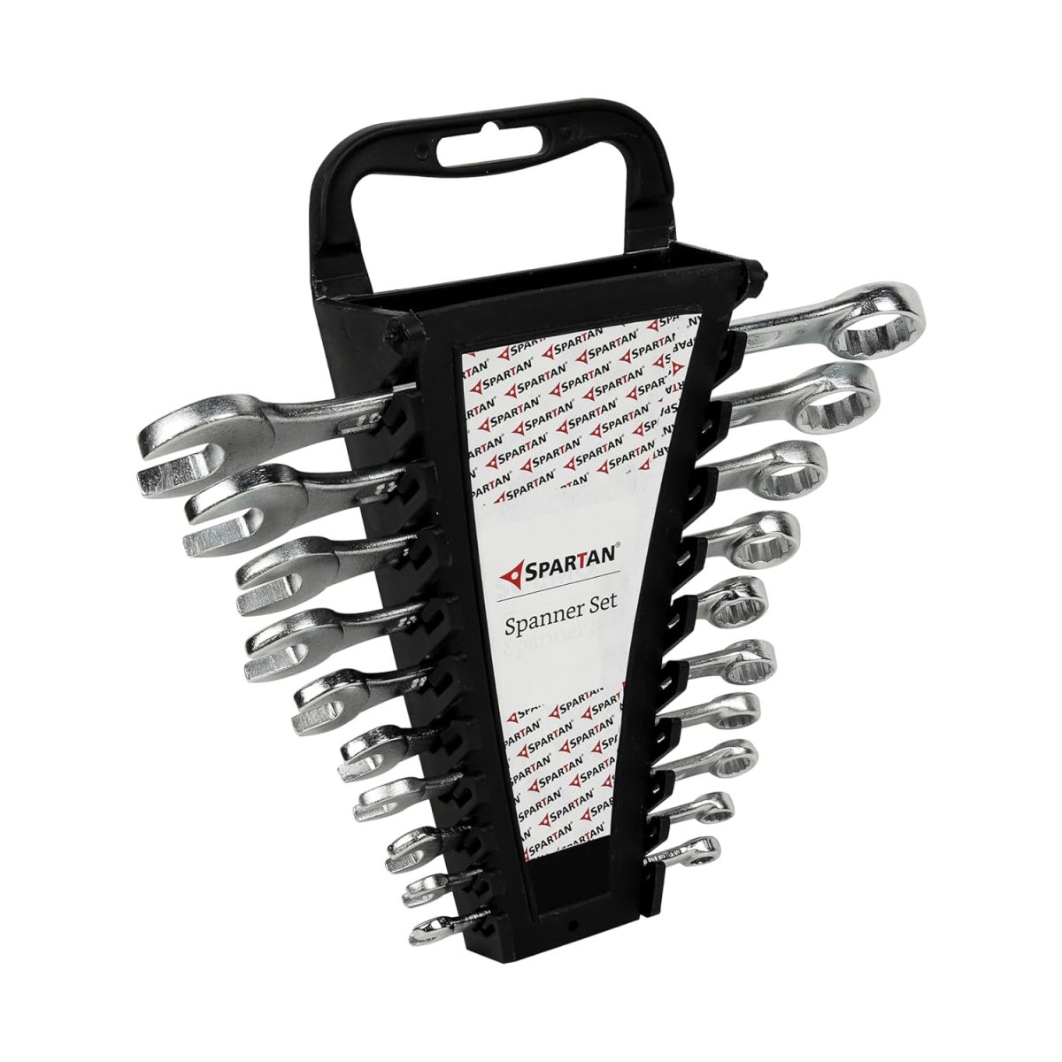 SPARTAN Carbon Steel Combination Spanner Set/Wrench Set/Tool Kit Multipurpose Home Use and Professional Spanners, Corrosion Resistant Chrome Plating Open Jaw and Ring Spanners (Silver, Set of 10) - Image 2