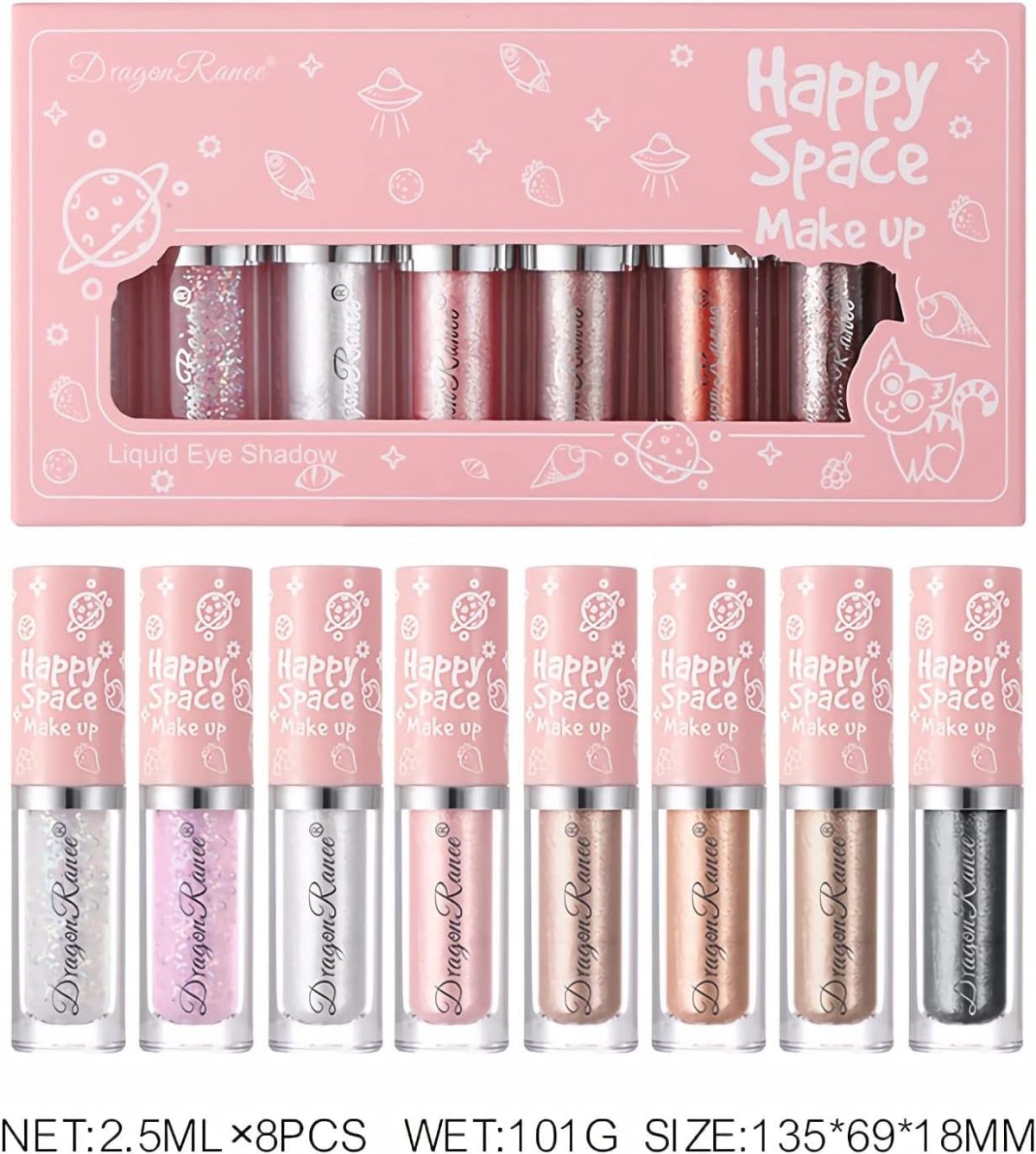 Glitter Eyeliner and Eyeshadow Set, Liquid Formula, Smudge-Proof, Assorted Colors combo - Image 7