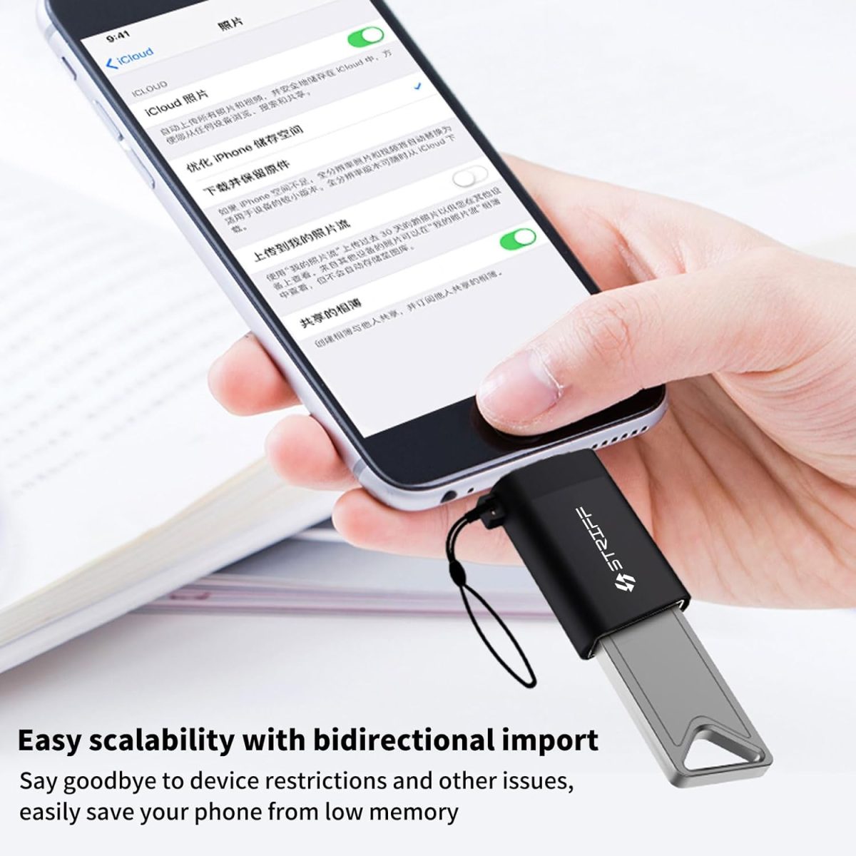 STRIFF iPhone OTG for iPhone/ipad, Lightning OTG Pendrive Adapter Compatible with iOS 13 and Later, USB Female Support Connect USB Flash Drive, Mobile Hard Drive Keyboard, Mouse (Black) - Image 5