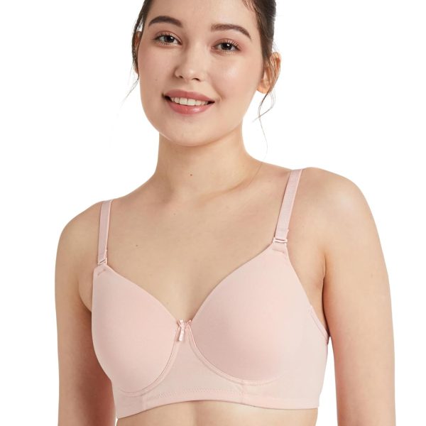 Amazon Brand - Symbol Women's Cotton Stretch Padded Wire Free Medium Coverage T-Shirt Bra (Pack of One)