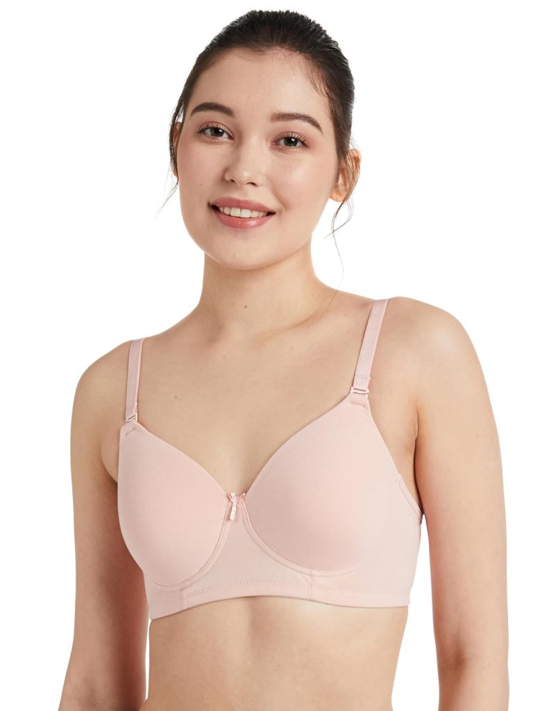 Amazon Brand - Symbol Women's Cotton Stretch Padded Wire Free Medium Coverage T-Shirt Bra (Pack of One)