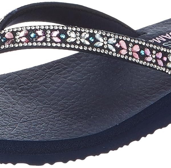 Skechers Womens Slippers 119660-Nvmt 5 (Navy,Multi)