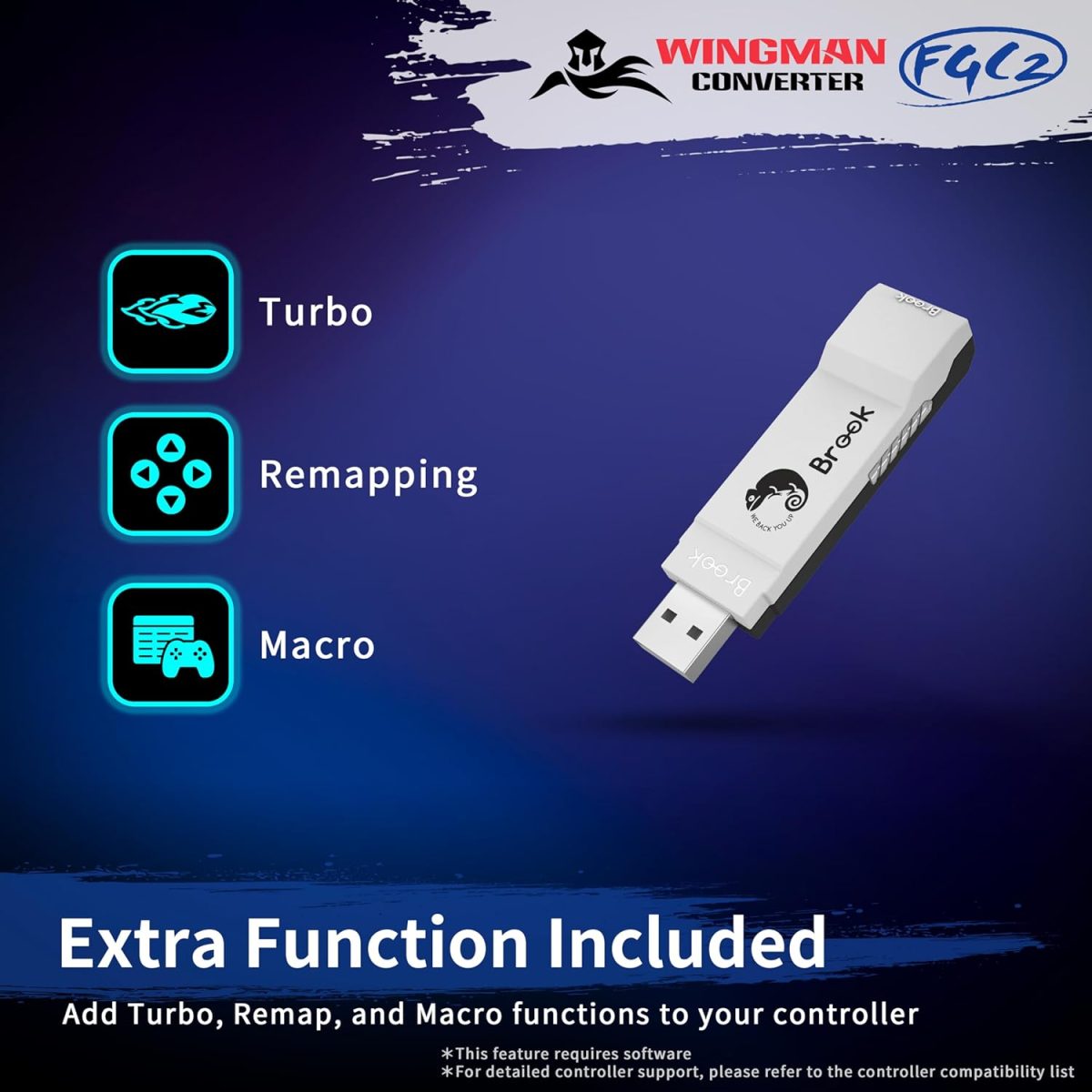 Brook Wingman FGC2 Converter with Keychain– Arcade Joystick Adapter Gamepad for PS5 & PC, Supports All PS5 Games (Exclusive Version) - Image 8