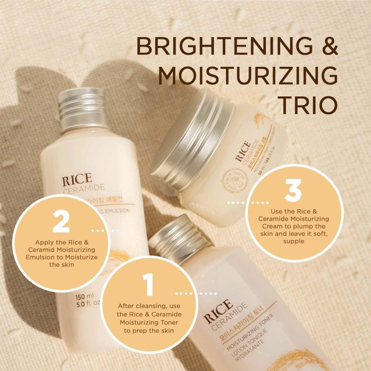 The Face Shop Rice & Ceramide Moisturizing Cream with Rice Extracts for Skin Brightening | Ceramide Moisturizer For Skin Barrier Repair | Paraben & Paraffins Free, Korean skin care products, 50ml - Image 8