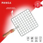 PANCA Papad Jali Roast, Paneer Grill, Roti Maker, Barbeque Jali Roaster Chapati Toast Grill Wooden Handle Vegetable tandoor net, Baigan Bharta (Square) - Image 4