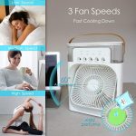 DPM Portable Air Conditioner Fan, Mini Evaporative Air Cooler with 7 Colors LED Light, 1/2/3 H Timer, 3 Wind Speeds, and 3 Spray Modes for Office, Home, Dorm, Travel Portable Air Conditioners - Image 2
