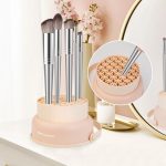 3 in 1 Silicone Makeup Brush Cleaner Make-up Brushes Mat Bowl with Hanger Brushes Beauty Sponge Blender Dying Holder Storage - Image 2
