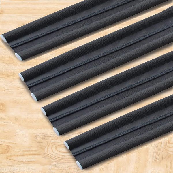 GLUN® Door Bottom Sealing Guard for Home, Office, Hotel Reduce Noise, Insects, Wind Dust Weather from Outside Black in Color Pack of 4