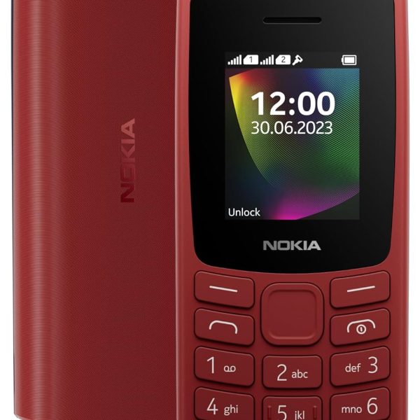 Nokia 106 Dual Sim, Keypad Phone with Built-in UPI Payments App, Long-Lasting Battery, Wireless FM Radio & MP3 Player, and MicroSD Card Slot | Red