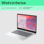 HP Chromebook 14, Chrome OS, Intel Processor N100, Chromeos, 14-Inch (35.6 Cm),Hd, 4Gb LpDDR5,64GB Emmc, Intel UHD Graphics, 720P HD Camera W/Privacy Shutter, Thin & Light (Silver, 1.45 Kg), Nf0014Tu - Image 11