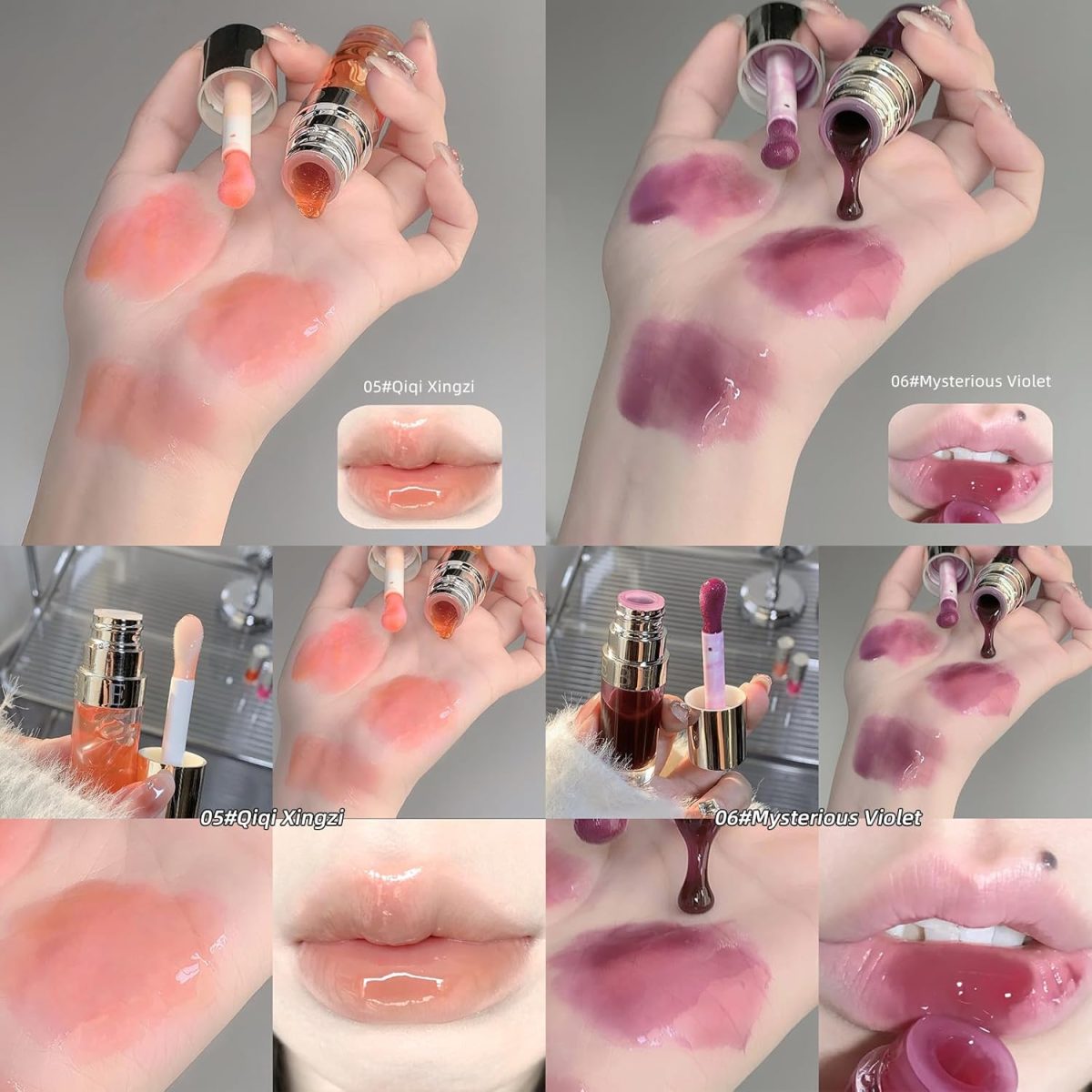 Moisturizing Lip Oil by Gege Bear – Lightweight and Glossy, Perfect for Pigmented Lips, Available in Multiple Shades for Women and Girls, Provides Long-Lasting Hydration and Comfort (03# Cherry Crush – A vibrant red, Pack of 1) - Image 5