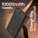 pTron Newly Launched Dynamo Nergy 10000mAh 22.5W Fast Charging Power Bank, Supports VOOC/Wrap/Dash USB Charging, 20W PD Fast Charging, 3 Outputs, 1 Input & Multiple Layers of Protection (Black) - Image 3