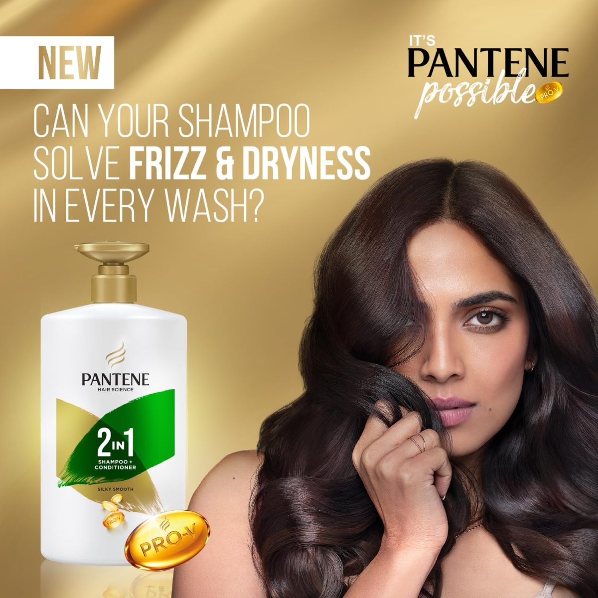 Pantene Advanced Hairfall Solution, 2in1 Anti-Hairfall Silky Smooth Shampoo & Conditioner for Women, 1L - Image 4