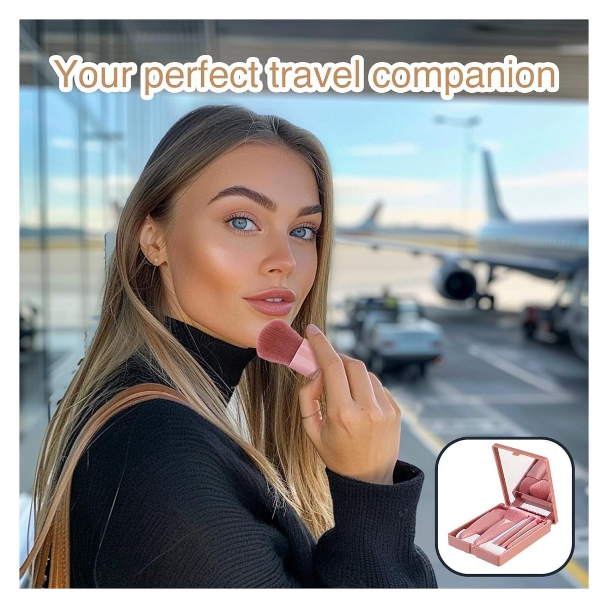 Mini Makeup Brushes Kit – Travel-Friendly Cosmetic Brush Set for Women & Men – Portable 5-Piece Makeup Brush Set with Case – Ideal for Foundation, Eyeshadow, Blush & Lip Application - Image 6