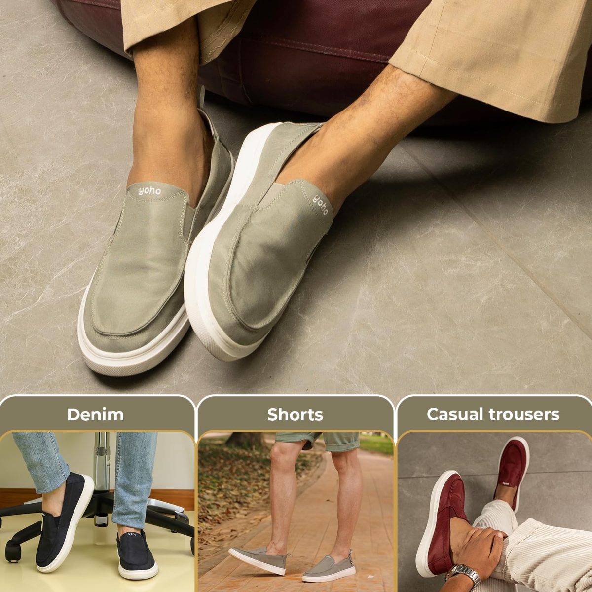 YOHO Kite Men’s Stylish Versatile Breathable Slip-On Sneakers (SoS) - Image 4