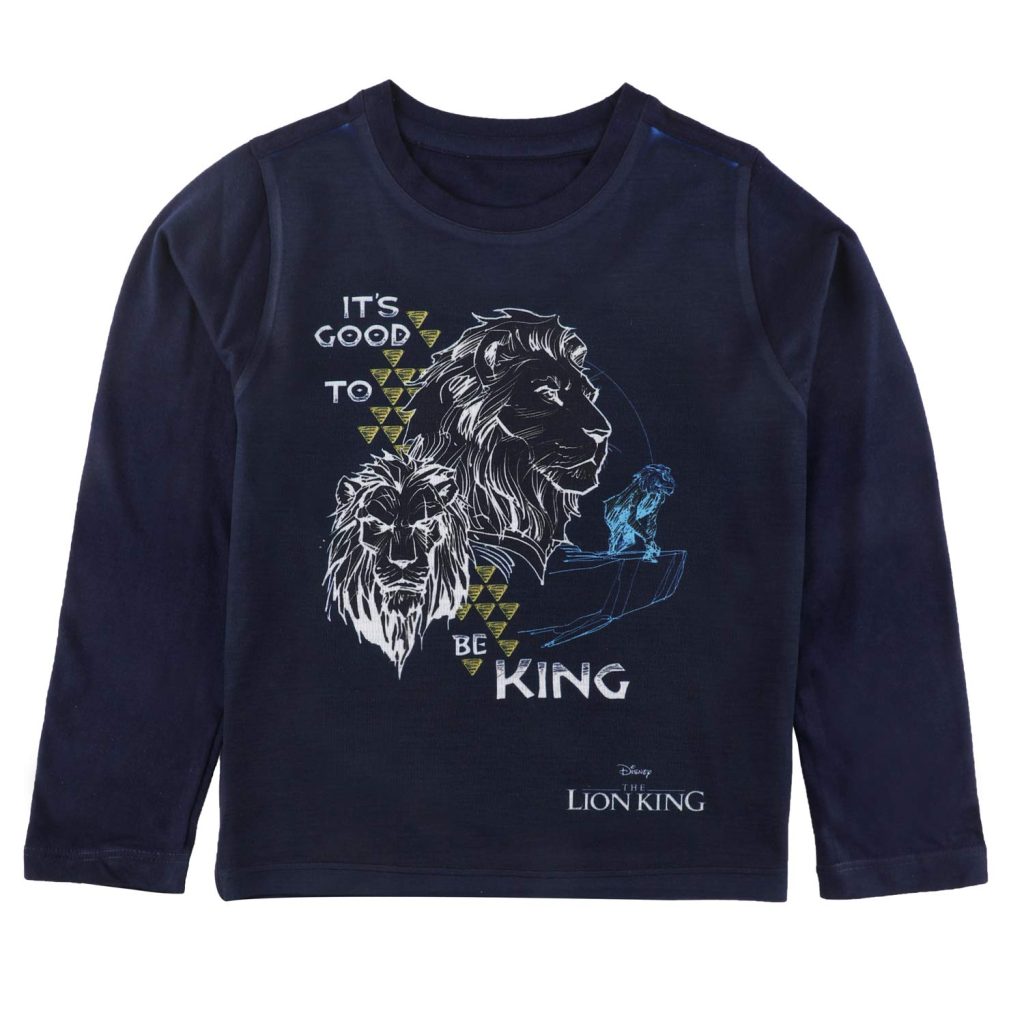 Lion King by Wear Your Mind Boy's Solid Regular Fit Long Sleeve Top