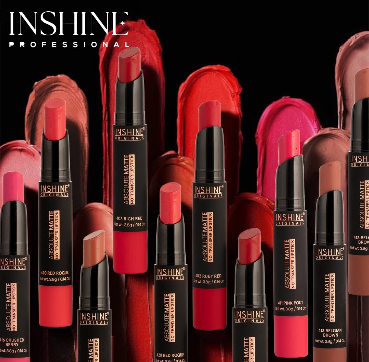 INSHINE ORIGINALS Absolute Matte No Transfer Lipstick,Intense Colour,Color Sensational Creamy Matte Lipstick,Lasts Up to 12 hours (FABULOUS FUCHSIA) - Image 4