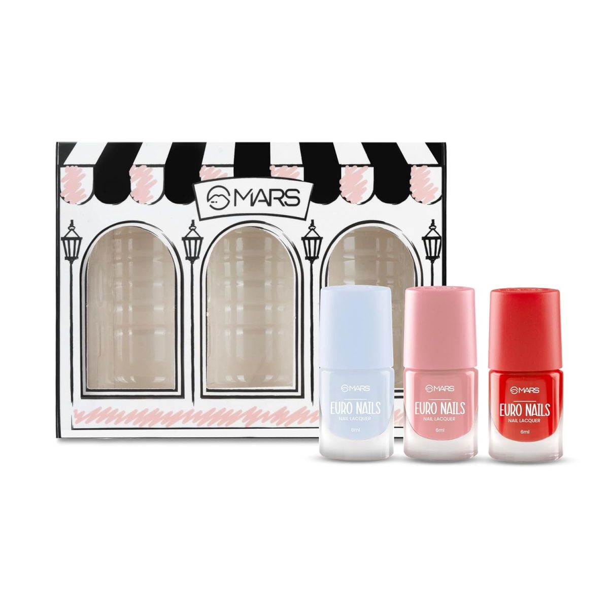 MARS EURO Nail Lacquer | Glossy Gel Finish | Rich Pigmentation | Chip Free | Quick Drying Formula | Long Lasting Nail Polish for Women (3 * 6.0 ml) (SET-04) - Image 2