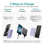 Ambrane 10000mAh MagSafe Powerbank with Stand 22.5W Wired & 15W Wireless Fast Charging Dual Input (Type-C & Lightning) | Triple Output | for iPhone 16/15/14/13/12 & Android Devices (PB11, Black) - Image 7