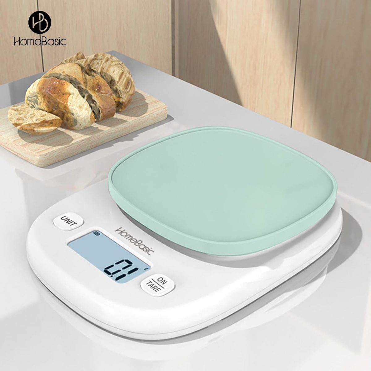 HOMEBASIC Digital Kitchen Weighing Scale 5Kg, High-Precision 0.1g Accuracy | LCD Display, Tare Function, Multi-Units (g, oz, lb, ml) Portable Weight Machine Food Scale for Cooking Baking Diet (Green) - Image 8