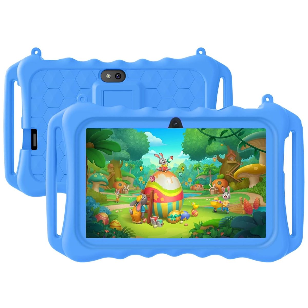 aiprotablet Kids Tablet, 7 Inch Android 11 Tablet For Kids, 6GB(2+4) Ram 32GB ROM 128GB Expand, Toddler Tablet With Wifi, Bluetooth, Parental Control, Dual Camera, Gps, Shockproof Case (Blue)
