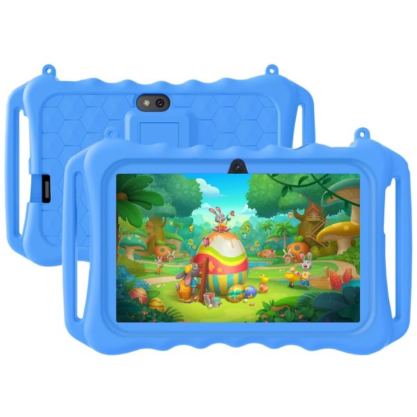 aiprotablet Kids Tablet, 7 Inch Android 11 Tablet For Kids, 6GB(2+4) Ram 32GB ROM 128GB Expand, Toddler Tablet With Wifi, Bluetooth, Parental Control, Dual Camera, Gps, Shockproof Case (Blue)