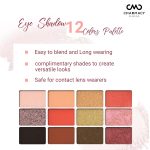 Charmacy Milano Eye Shadow 12 Color Palette - Easy To Blend, Great Pigments, Matte-Shimmer Shades, Soft Texture, Basic & Uniqe Shades in One Palatte, Built-in Mirror - Image 3