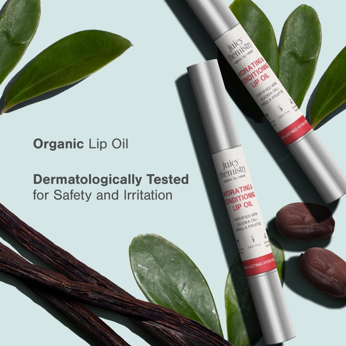 Juicy Chemistry Hydrating and Conditioning Lip Oil, 2 ml | High Shine, Ultra-Conditioning for Dry Lips | Infused with Jojoba & Avocado Oil | Vegan & Cruelty-Free Lip Care - Image 4