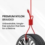 Portronics Konnect X Unbreakable Nylon Braided USB A to Type C Cable with 6Amp Output, Compatible with OnePlus, Oppo, iPhone 15, iPad & other Type C Smartphone & Devices, 1M Length (Red) - Image 6