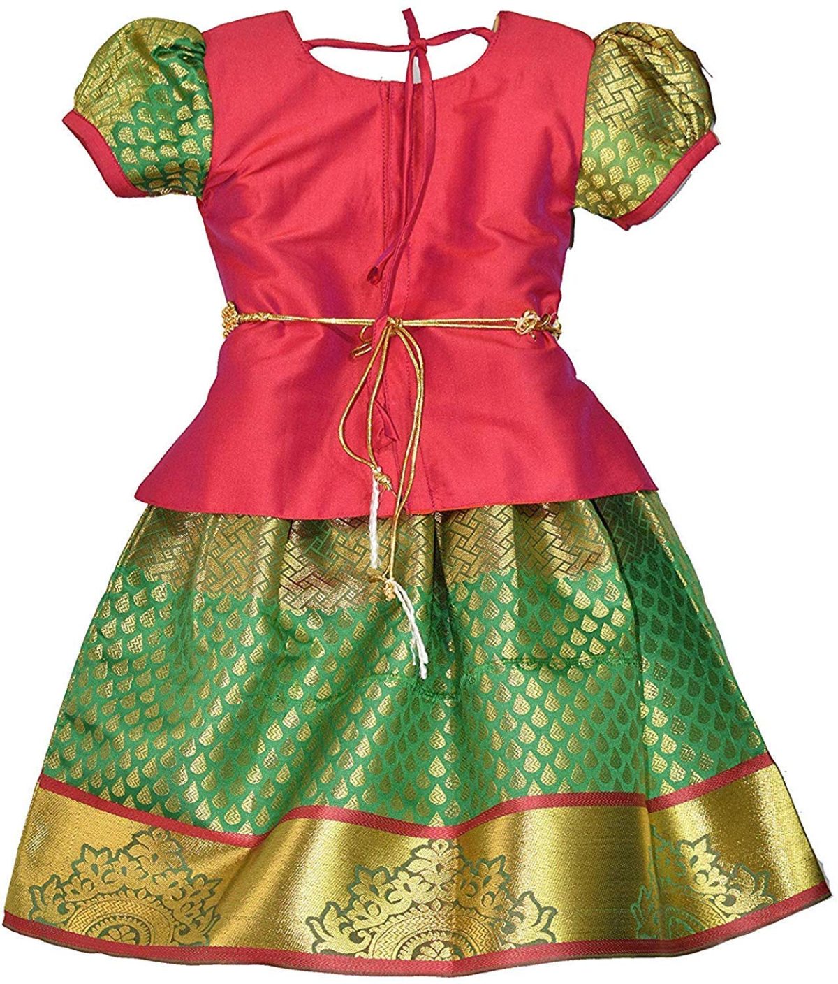 AMIRTHA FASHION Girls Traditional Lehenga Choli SARANYA PATTU WITH WAIST BELT(AMFSYPG) - Image 4