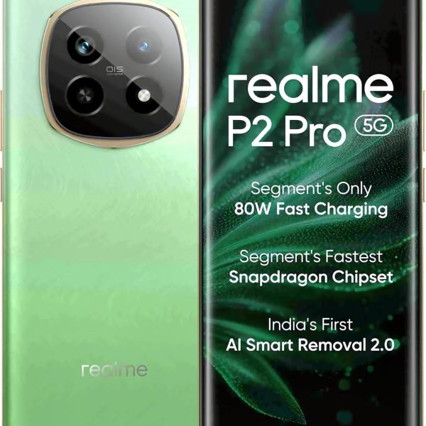 realme P2 Pro 5G (Parrot Green, 12 GB RAM, 256GB Storage) | Up to 24GB Dynamic RAM | 6.7" Curved Display | 7s Gen2 Processor | 4500 mm VC Cooling System | Sony LYT-600 OIS Camera | 80 W Fast Charging