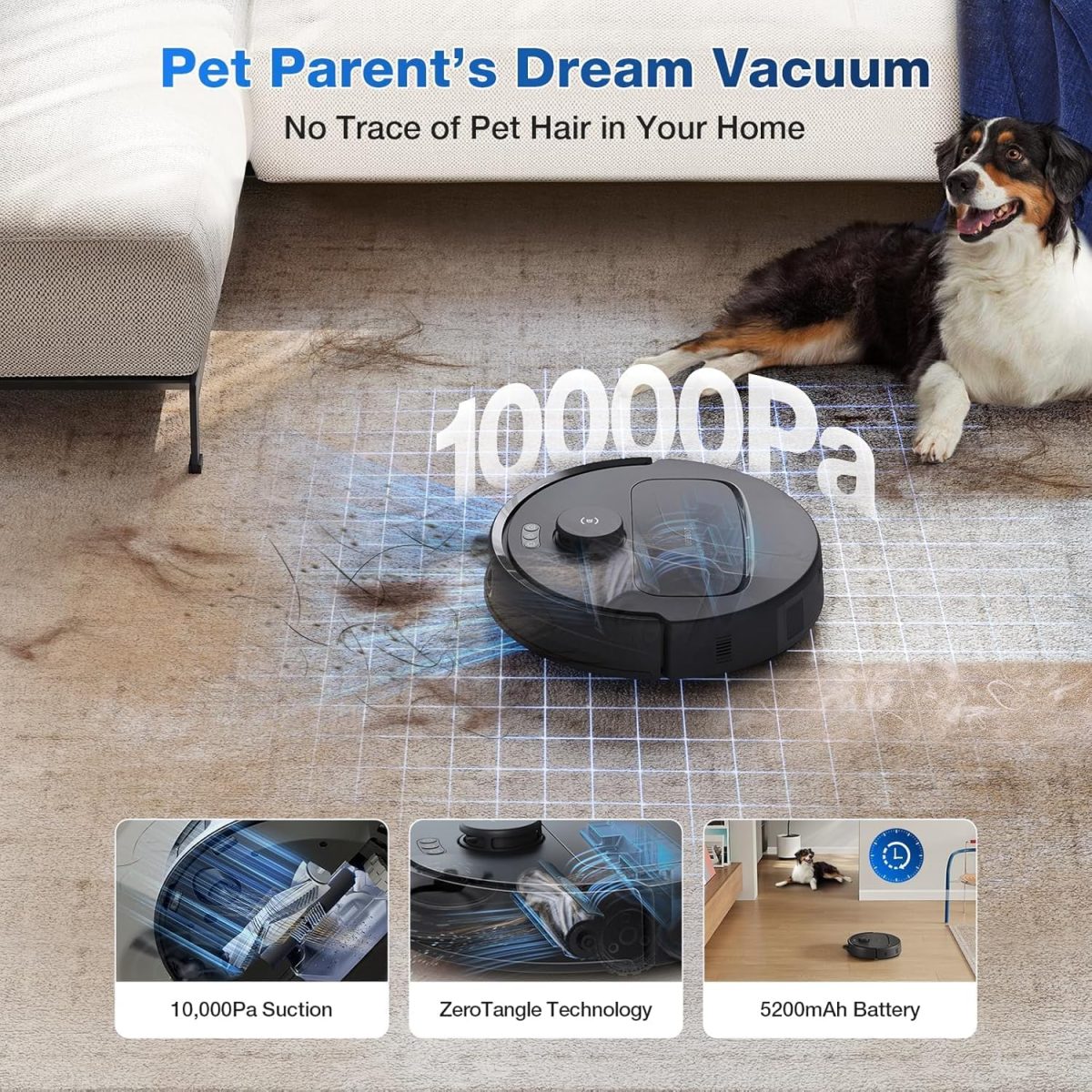 ECOVACS DEEBOT N30 Pro Omni Robot 2-in-1 Vacuum and Mop,10000 Pa Suction, TruEdge Adaptive Edge Mopping, ZeroTangle 2.0 Technology, Hot Air-Drying, Self-Emptying, Auto-Lift Mopping, Wet & Dry cleaning - Image 3