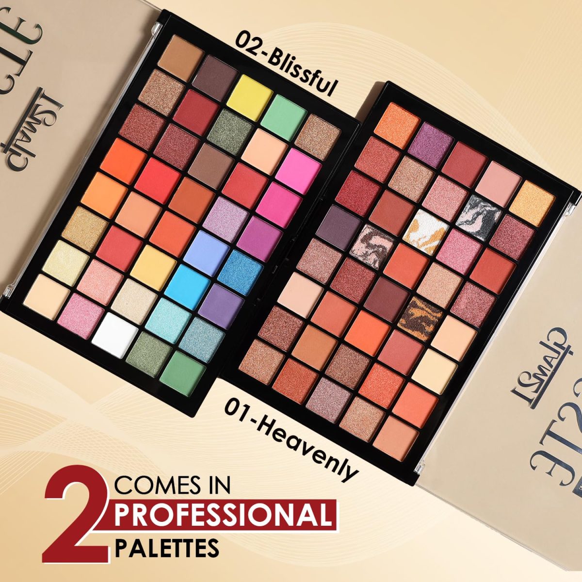 Glam21 Celeste Professional Eyeshadow Palette | Highly Pigmented |40 Selected Shades| Matte & Shimmer Shades - 50Gm |02- Blissful - Image 7