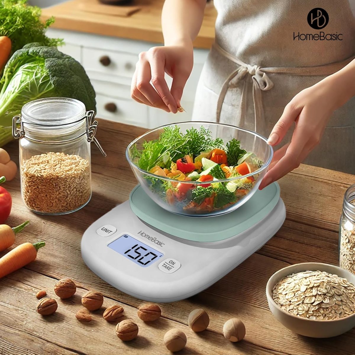 HOMEBASIC Digital Kitchen Weighing Scale 5Kg, High-Precision 0.1g Accuracy | LCD Display, Tare Function, Multi-Units (g, oz, lb, ml) Portable Weight Machine Food Scale for Cooking Baking Diet (Green) - Image 7