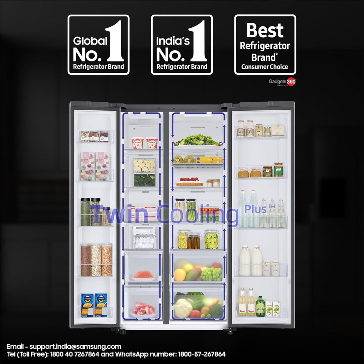 Samsung 653 L, 3 Star, Bespoke AI, Glass Door, Frost Free, Double Door, Convertible 5-in-1 Digital Inverter, Side By Side Smart Refrigerator with Auto Open Door (RS76CB81A3P0HL, Clean Pink) - Image 3