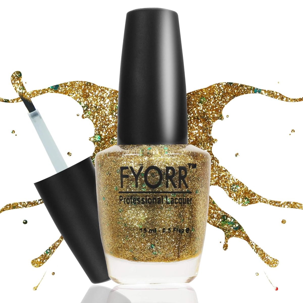 Fyorr Long Lasting And Pigmented Nail Polish Enamel Color, Matte Finish (Golden Golden) (15Ml) - Image 4