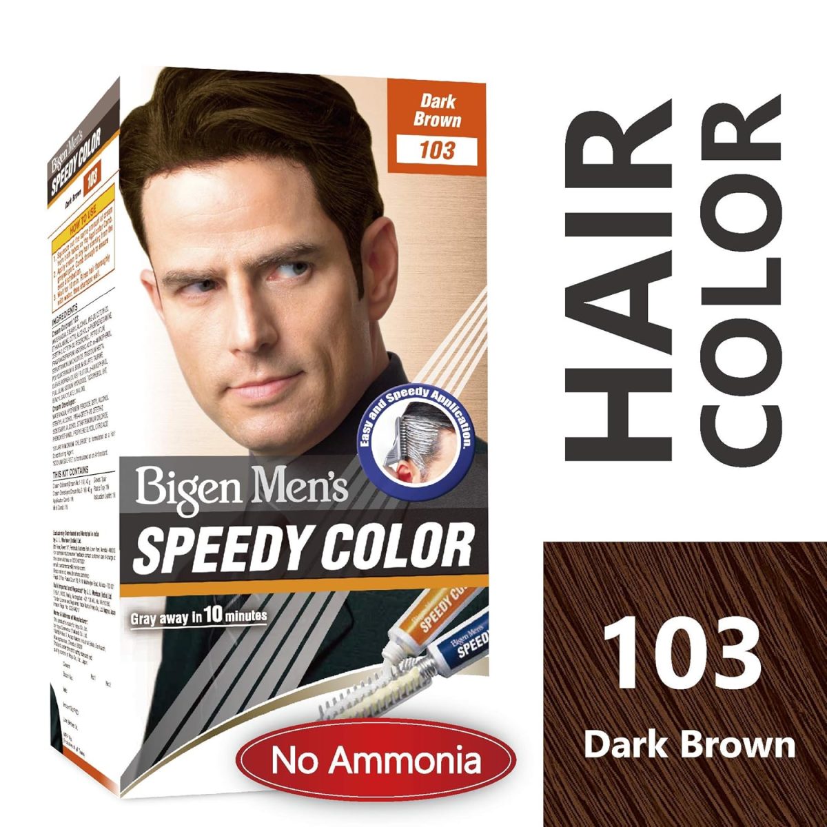 Bigen Men's Speedy Color, Hair Color, 80g - Dark Brown 103 (Pack of 1) - Image 4
