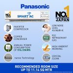 Panasonic 1 Ton 5 Star Wi-Fi Inverter Smart Split AC (Copper Condenser, 7 in 1 Convertible with True AI Mode, 4 Way Swing, nanoe X Air Purification Technology, CS/CU-HU12AKYF, White) - Image 2
