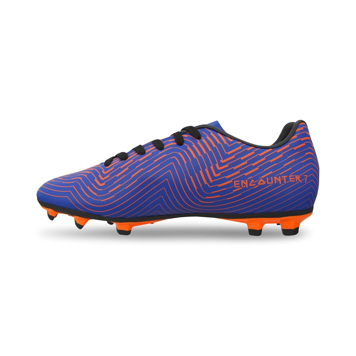 Nivia Encounter 7 Football Shoes for Men, Blue, Orange, 8 - Image 5