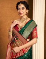 SIRIL Women's Paithani Silk Saree | Chandrakor Paithani Saree With Unstitched Blouse Piece - Image 6