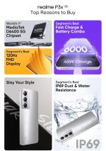 realme P3x 5G (Stellar Pink, 6GB RAM, 128GB Storage) | 6.72" FHD 120Hz Display | 50MP AI Camera | 6000mAh Battery | 45W Fast Charging | Dimensity 6400 Processor | Android 15 | IP69 Rated Smartphone - Image 13
