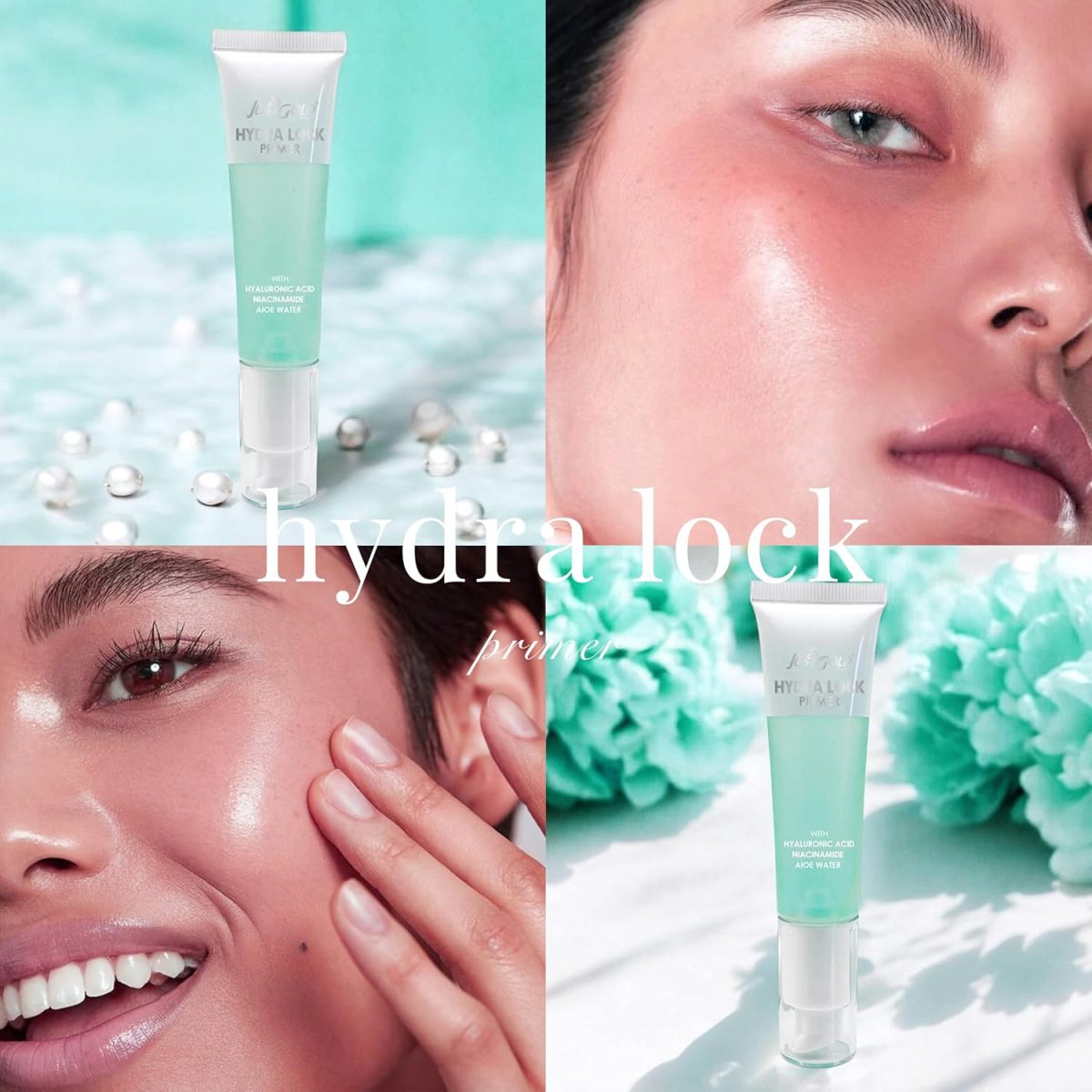 Justgold Hydra Lock Primer with Hyaluronic Acid, Niacinamide and Aloe Water, Gel-Based & Hydrating Face Primer, Skin & Brightens, Grips Makeup Primer - Image 3