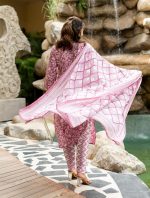 MIRCHI FASHION Women's Straight Fit Pure Cotton Mix Floral Printed Embelished Kurta Set with Dupatta and Trouser - Image 4