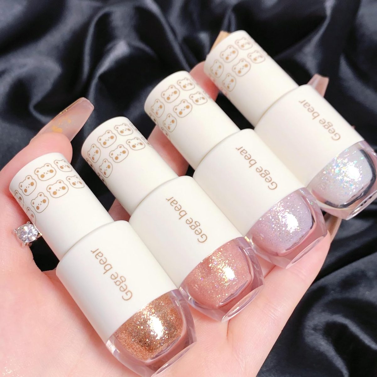 Gege Bear Shimmering Liquid Eyeshadow | High-Pigment Waterproof, Long-Lasting Glitter Eye Makeup| Quick-Dry, Non-Crease Smudge-Proof & Lightweight | 6 Stunning Easy-Blend Shades for Sparkling & Radiant Eye Looks for Women (#3, 4g)