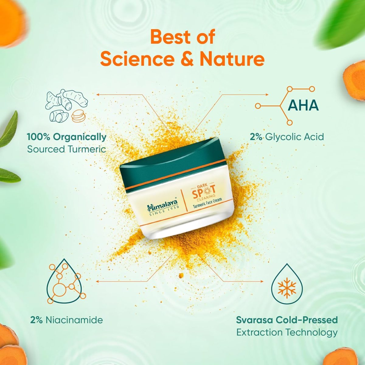 Himalaya Wellness Company Dark Spot Clearing Turmeric Face Cream | Organically Sourced Turmeric | Reduce Dark Spots In 7 Days | 2% Glycolic Acid & 2% Niacinamide | 50G - Image 8