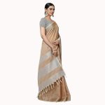 Rekha Maniyar Women's Jacquard Linen Saree With Unstitched Blouse Piece (SILVERLINEN_NS) - Image 4