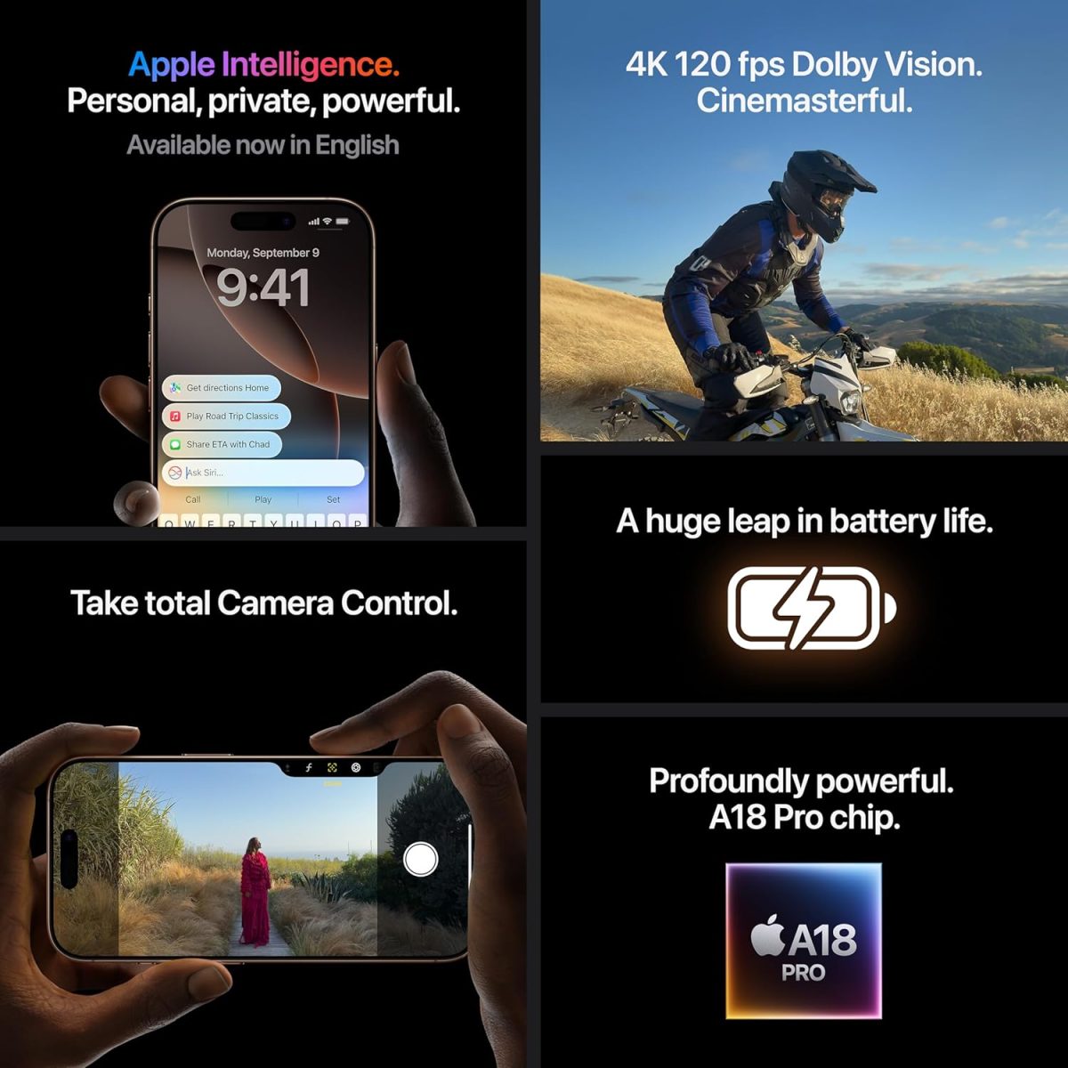 iPhone 16 Pro Max 1 TB: 5G Mobile Phone with Camera Control, 4K 120 fps Dolby Vision and a Huge Leap in Battery Life. Works with AirPods; Black Titanium - Image 5