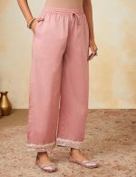 Amazon Brand - Myx Women's Silk Chanderi Handblock Printed Authentic Kurta Set with Dupatta (A-Line | Sanganeri Print) - Image 4